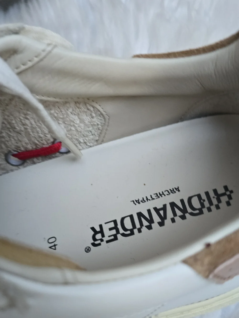 Hidnander Stripeless Ultimate Dual White Leather Sneakers Mens EU40 US7
